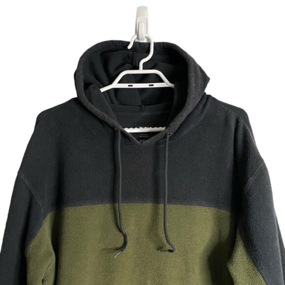 RVCA Men's Green Color Blocking Fleece Sweatshirt Hoodie - Picture 2 of 9